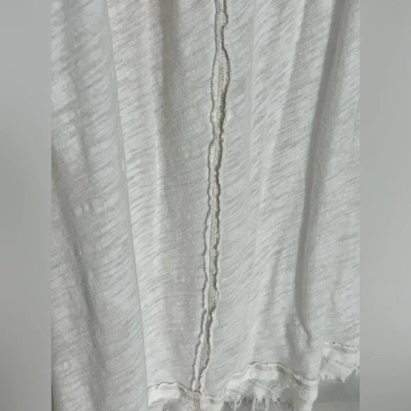 Free People Aster Henley Oversized Boho White Short Sleeved Top Medium - Picture 7 of 13
